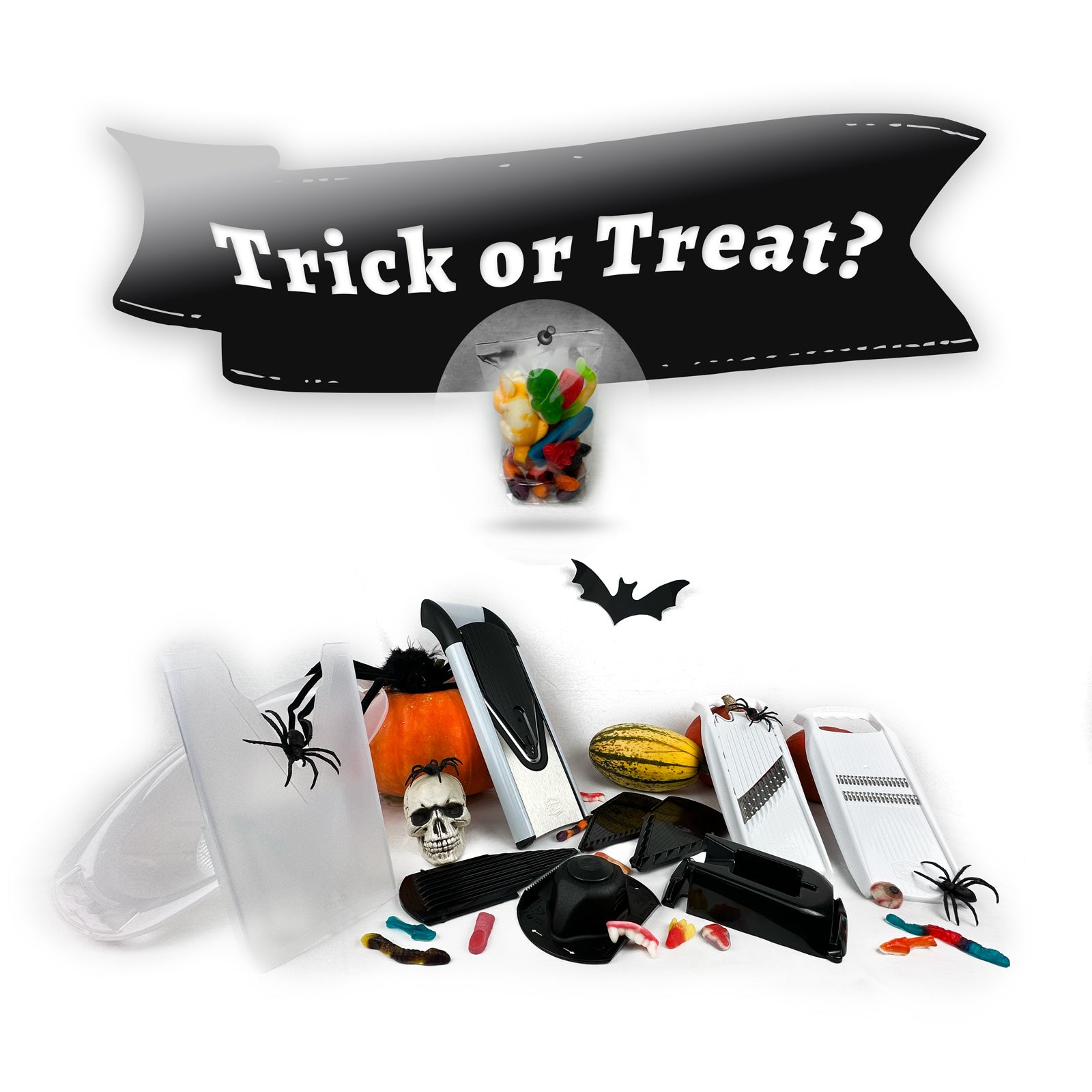 Halloween - Trick or Treat - White / Inox